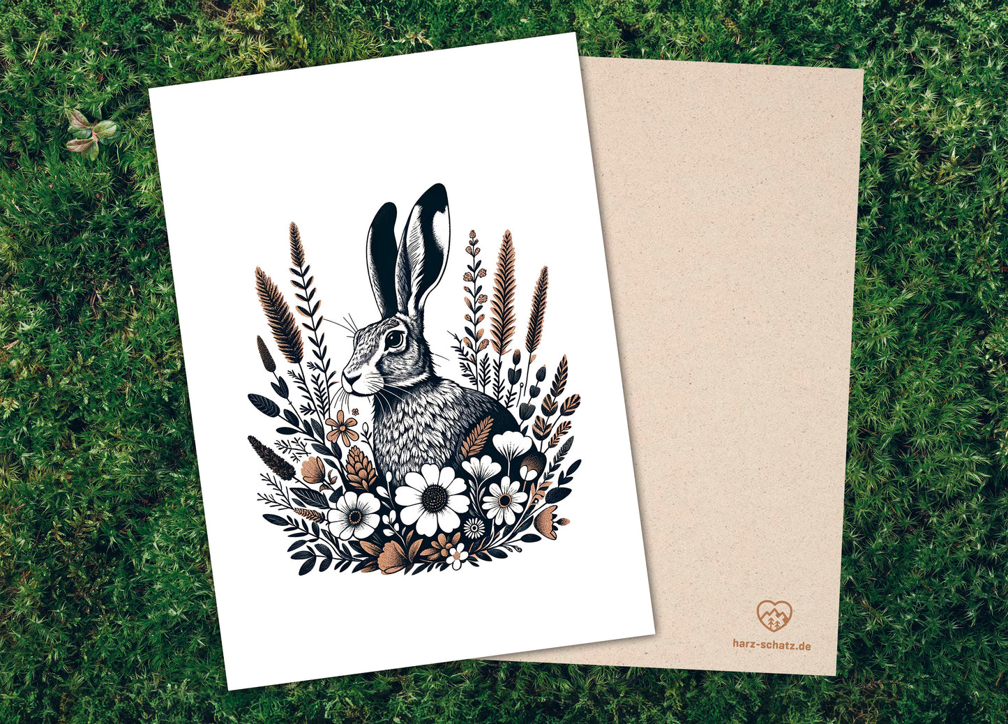 POSTKARTE Hase | 350g Graskarton