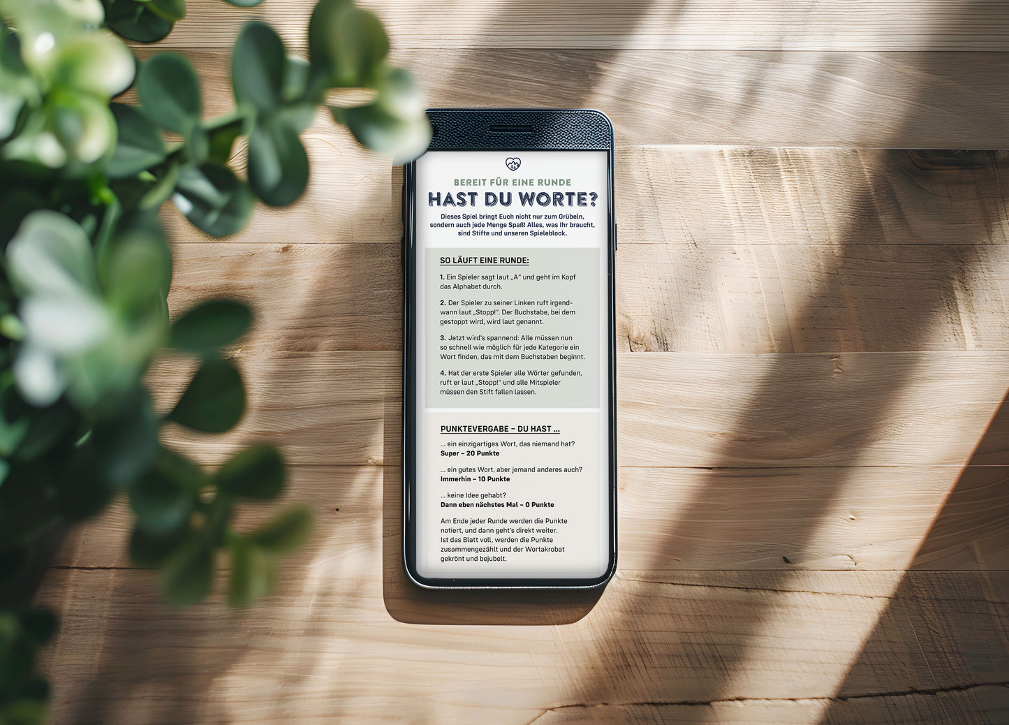 HAST DU WORTE? Anleitung
