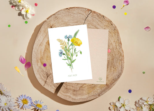 POSTKARTE Wildblumen für dich | 350g Graskarton